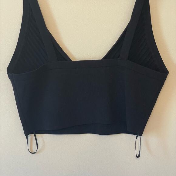Zara L brallette black spaghetti strap v neck band stripe texture contemporary - Picture 7 of 7